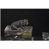 Image 3 : BRONZE & MARBLE BOOK ENDS W/DOG MOTIF (2 PCS)