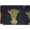Image 2 : ANTIQUE FRENCH STYLE CHERUB WALL HANGINGS & GILDED CHERUB ON MARBLE BASE (3 PCS)