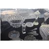 Image 3 : COLLECTION OF CUT & PRESSED CRYSTAL & GLASS SALT & PEPPERS, BOWLS, NUT DISHES, COVERED DISH, ETC. (2