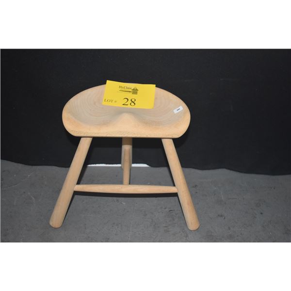WERNER SHOEMAKER STOOL, DENMARK, WHITE OAK (13 1/2" X 11")
