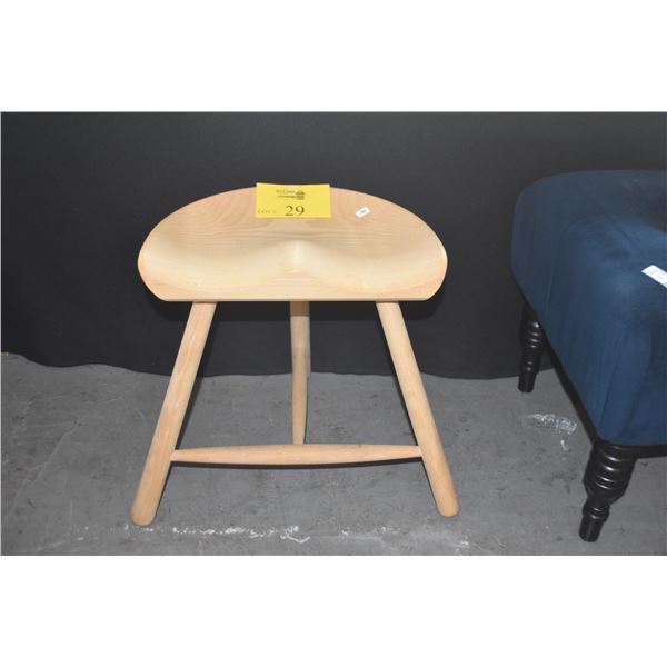 WERNER SHOEMAKER STOOL, DENMARK, WHITE OAK (19" X 16")