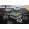 Image 1 : COLLECTION OF MID CENTURY FLOWER LOTUS CUPS W/LEAF SAUCERS, WEDGWOOD CABBAGE LEAF PLATES & DIVIDED C