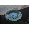 Image 2 : COLLECTION OF MID CENTURY FLOWER LOTUS CUPS W/LEAF SAUCERS, WEDGWOOD CABBAGE LEAF PLATES & DIVIDED C