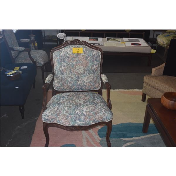 PAIR UPHOLSTERED ARM CHAIRS (PAIR)