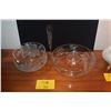 Image 1 : ETCHED GLASS BOWLS & BUD VASE (3 PCS)