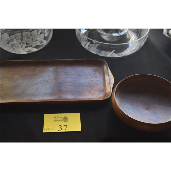 BLAIR HAWAII KOA TRAY & WOOD BOWL (2 PCS)