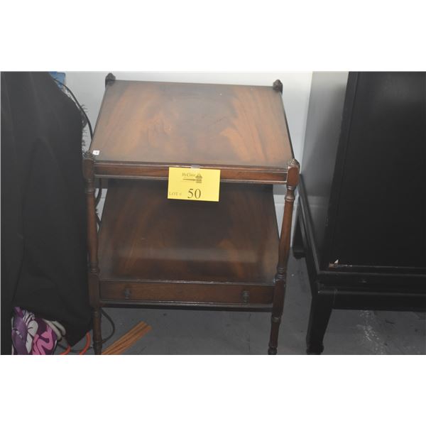PAIR WOOD END TABLES W/1 DRAWER (PAIR)
