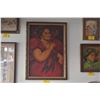 Image 1 : FRAMED OIL ON CANVAS, HAWAIIAN LADY W/LEI; SIGNED NAHO'OLEWA (ERNEST) (28" X 40")