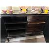 Image 4 : BLACK LACQUER BUFFET W/4 DOORS, 18 DRAWERS & SHELVES (95" X 18" X 36")