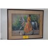 Image 1 : KOA FRAMED PASTEL, PA'U RIDER; SIGNED C.H. EVANS (31" X 25 1/4")