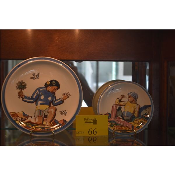 VERNON KILNS "SALAMINA" PATTERN 7 1/2" & 10 1/4" PLATES (ROCKWELL KENT) (2 PCS) (DOES NOT INCLUDE ST