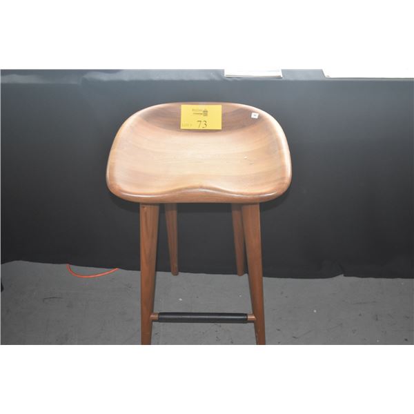 TRACTOR STOOL BY BASSAM FELLOWS, WALNUT (17" X 13 1/2" X 26")