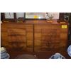 Image 2 : VINTAGE HAWAIIAN KOA 8 DRAWER DRESSER W/CARVED APE (TARO) FLOWERS (16" X 18" X 33")