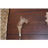 Image 2 : MIXED LOT: WOVEN LAUHALA FANS & SHOE HORN W/DOG MOTIF (5 PCS)