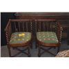 Image 6 : PAIR BARLEY TWIST CORNER ARM CHAIRS W/UPHOLSTERED SEATS (PAIR)
