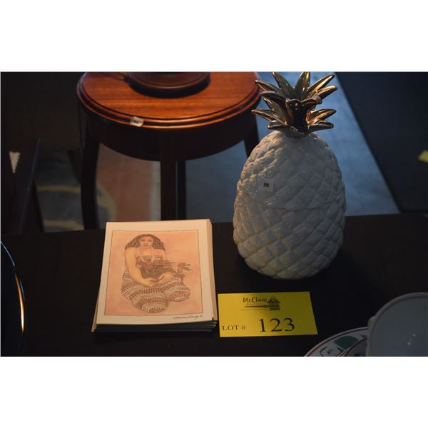 CERAMIC PINEAPPLE JAR & YVONNE CHENG NOTE CARDS