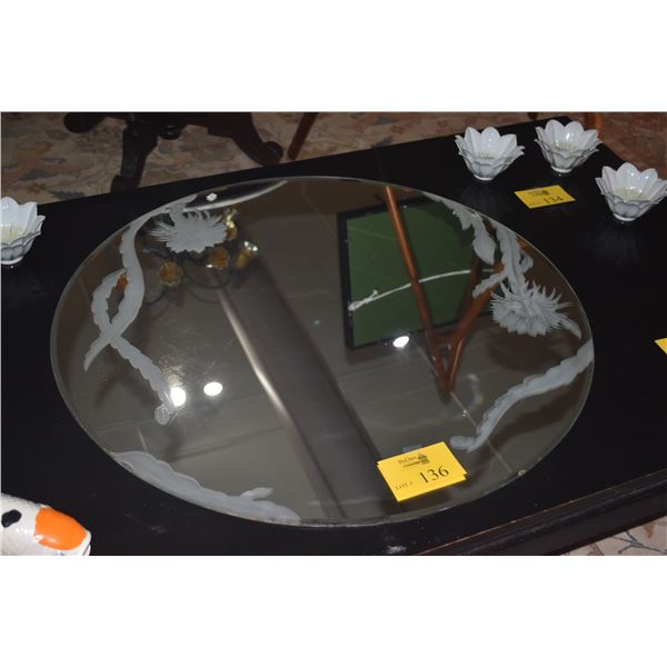 36" ETCHED MIRROR, NIGHT BLOOMING CEREUS