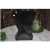 Image 2 : STYLIZED BLACK CERAMIC VASE (DOES NOT INCLUDE FLOWERS)