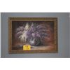 Image 1 : FRAMED OIL PAINTING, FLORAL STILL LIFE OF LILACS IN A VASE; SIGNED (29" X 21 1/2")