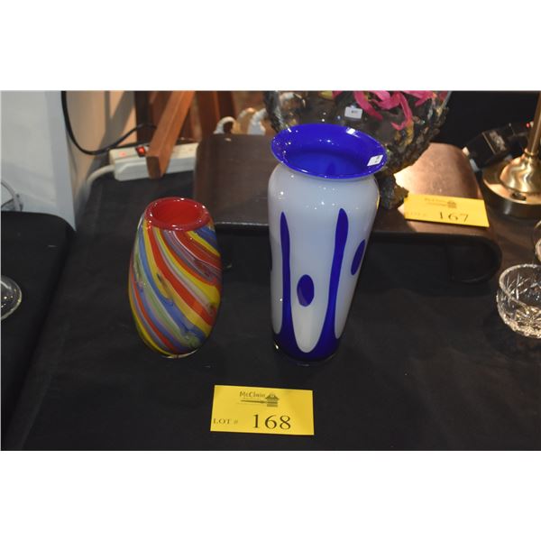 ART GLASS VASES (2 PCS)