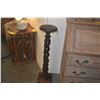 Image 2 : VINTAGE WALNUT OPEN BARLEY TWIST PEDESTAL PLANT STAND