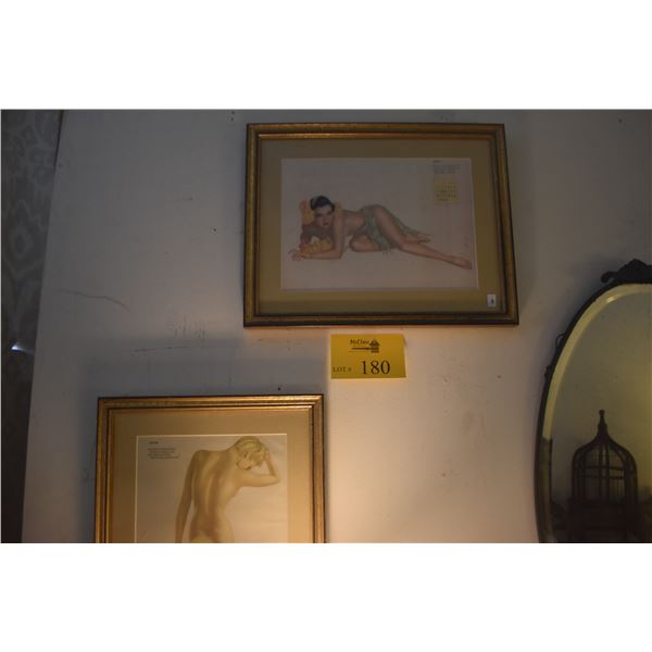 2 FRAMED ESQUIRE CALENDAR VARGA PIN-UPS (2 PCS)