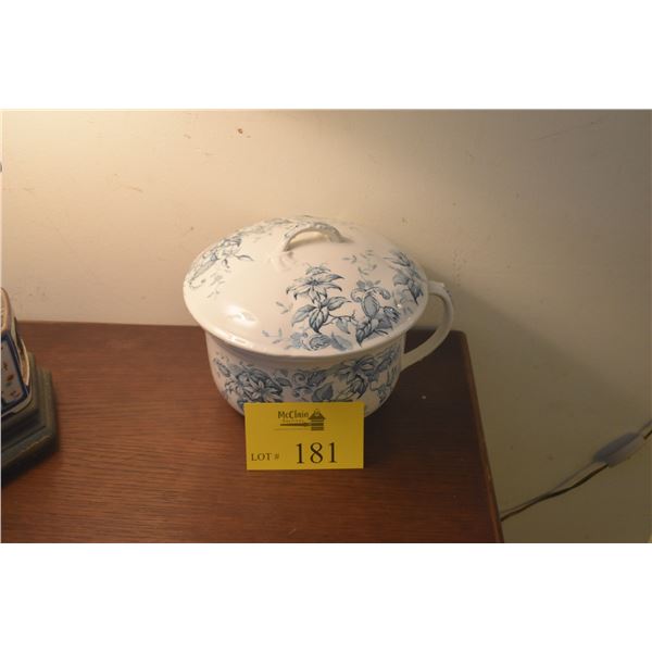 ANTIQUE FLORAL CHAMBER POT