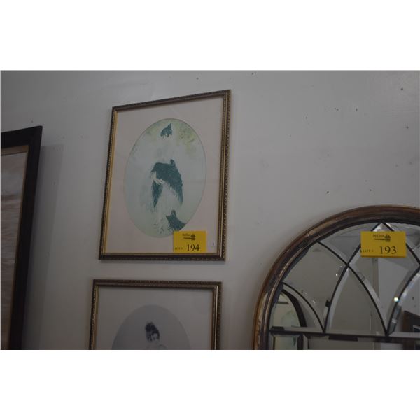 FRAMED PRINTS, "LA LETTRE" & "CLIPPED WINGS" BY ART DECO ARTIST LOUIS ICART (17 1/2" X 21 1/2") (2 P