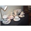 Image 2 : COLLECTION OF TEA CUPS & SAUCERS & LACE CERAMIC BOWL