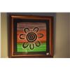 Image 2 : FRAMED ORIGINAL ABORIGINAL ART, "SEVEN SISTERS", FROM ULURO, NORTH AUSTRALIA (14" X 13 3/4")