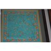 Image 2 : FRAMED TURQUOISE THAI SILK SCARF W/ELEPHANTS; SIGNED JIM THOMPSON (22 1/2" X 22")
