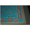 Image 4 : FRAMED TURQUOISE THAI SILK SCARF W/ELEPHANTS; SIGNED JIM THOMPSON (22 1/2" X 22")