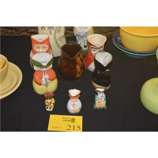 COLLECTION OF VINTAGE POTTERY PITCHERS & TOBY JUGS (SHAWNEE, ROYAL DOULTON, ETC.) (10 PCS)