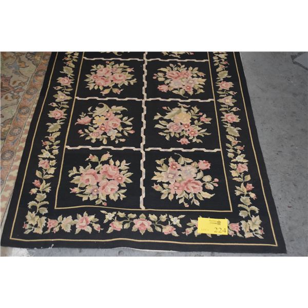 VINTAGE NEEDLEPOINT RUG (39" X 63")