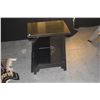 Image 3 : BLACK LACQUER SMALL CABINET W/2 DOORS, 1 SHELF (20" X 14" X 27 1/2")
