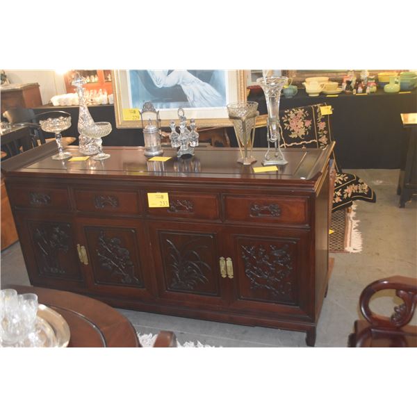 ROSEWOOD BUFFET W/4 DRAWERS & 4 DOORS (68" X 20" X 35 1/2")