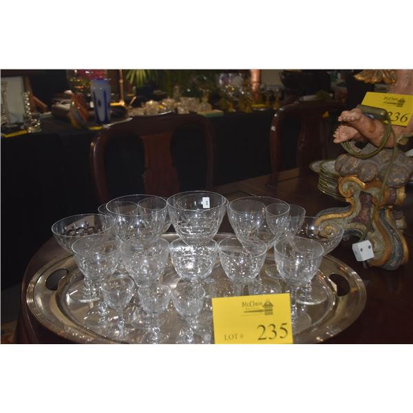 FOSTORIA STEMWARE (20 PCS) (DOES NOT INCLUDE TRAY)