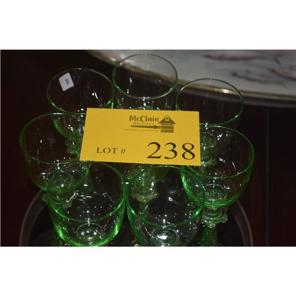 VINTAGE URANIUM WINE GLASSES (8 PCS) (DOES NOT INCLUDE TRAY)