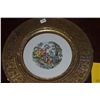 Image 2 : LA PETITE CHINA PLATES, WARRANTED 22 KARAT GOLD FILIGREE RIMS (8 PCS)