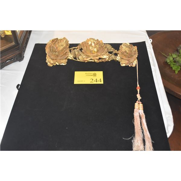 VINTAGE CHINESE GILT PEONY RU-I SCEPTER (13 1/2") (DOES NOT INCLUDE STAND)