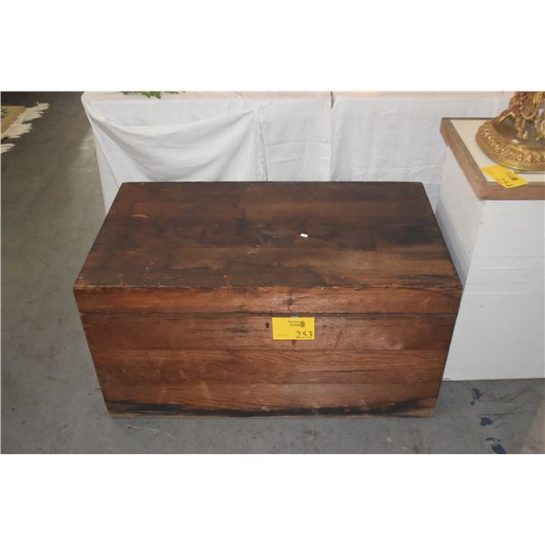 WOODEN TRUNK (37 1/2" X 21 1/2" X 19 1/4")