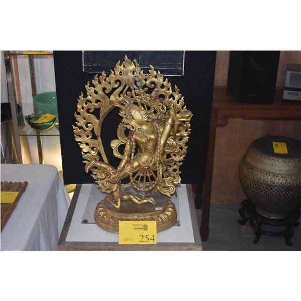 GILT NEPAL TIBETAN BUDDHIST DEITY, "VAJRAYOGINI" (18 3/4")