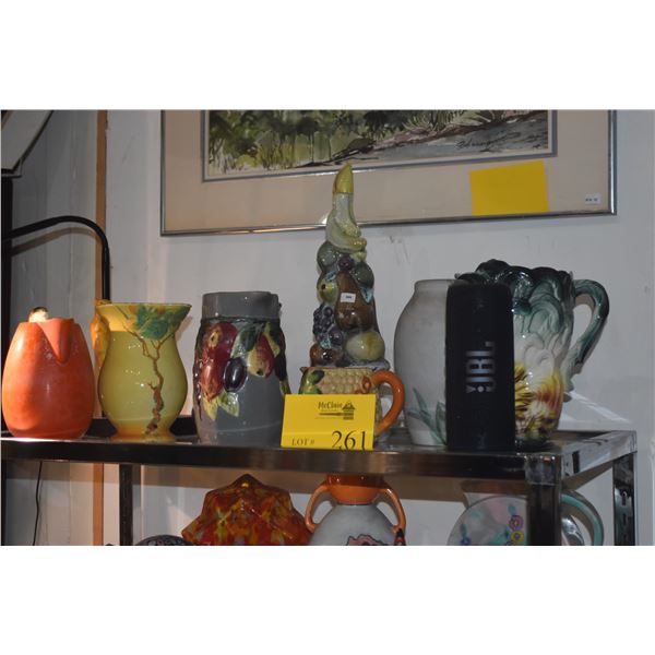 COLLECTION OF VINTAGE PITCHERS & WINE BOTTLE (8 PCS)