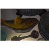 Image 4 : VINTAGE MAJOLICA FISH PLATES, COVERED BOWL & SPOON (8 PCS) (DOES NOT INCLUDE STAND)