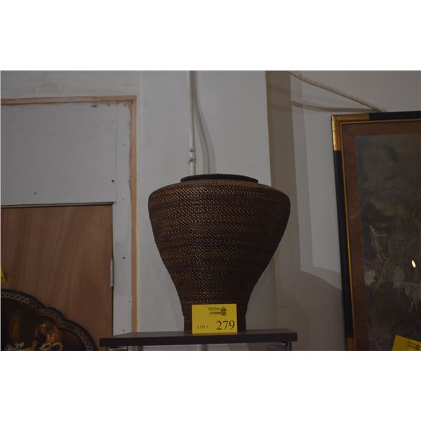 WILLIAMS SONOMA WOVEN URN BASKET (16" X 14")