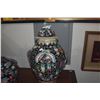 Image 2 : CHINESE FAMILLE NOIRE PORCELAIN GINGER JARS & TUREEN W/STAND (10 1/2" - 17")(3 PCS)