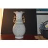 Image 4 : CHINESE 3 DIMENSIONAL PORCELAIN FLORAL & RETICULATED VASE (13 3/4")