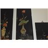 Image 4 : VINTAGE CHINESE BLACK LACQUER WALL PANELS W/CARVED SOAPSTONE DESIGNS OF FLOWERS OF FOUR SEASON (4 PC