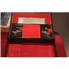 Image 3 : COLLECTION OF BLACK LACQUER BOXES (STORAGE & JEWELRY) & BOXED SET W/2 FANS
