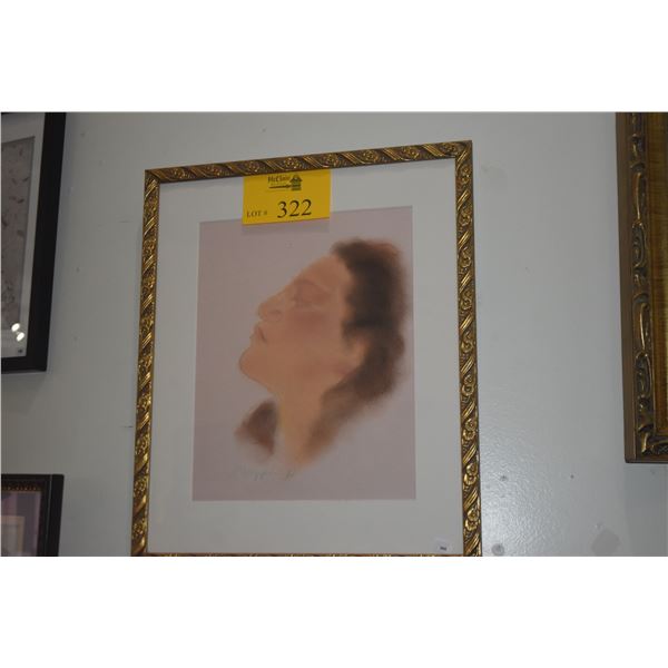 FRAMED PASTEL DRAWING; SIGNED P. HOPPER ' 72 (16" X 19 1/4")